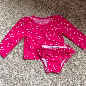 Gap Baby Girl Rashguard Swim Set 12-18mo